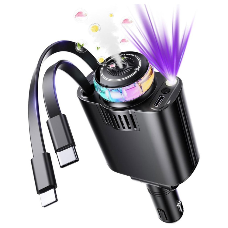 شارژر فندکی با سیم های جمع شونده