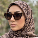 عینک آفتابی زنانه مدل گربه ای با طرح پلنگی