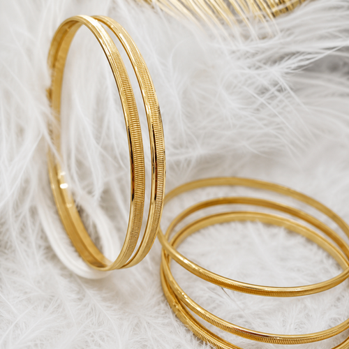 پک ۶ تایی النگوی طلاروس ۴ میل رنگ ثابت تضمینی طرح ۱