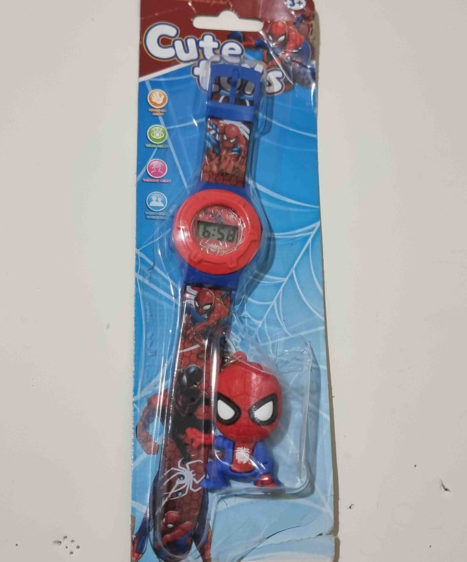 ست ساعت و پاسوییچی بچگانه طرح مرد عنکبوتی از برند Cute toys