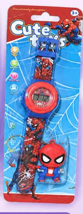 ست ساعت و پاسوییچی بچگانه طرح مرد عنکبوتی از برند Cute toys