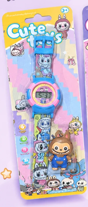 ست ساعت و پاسوییچی بچگانه طرح لبوبو از برند Cute toys